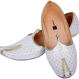 Men's Ethnic Velvet Juti/Mojari for Wedding and Party Occasions (White and Golden)-image-27