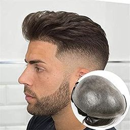 WANNA HAIR POLYFUSE (PU) Hair Patch for Men | 360° Full Poly Design, 0.05mm Ultra-Thin Invisible Hairline, Skin Base, Trim-able PU, 100% Remy Human Hair, Natural Black/Brown Color-33