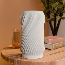 Layercraft Minimalist Spiral Table Lamp Set with Bulb, Holder & Cord with Switch | 24.5cm Height | 13.5cm Outer Diameter Shade |Compact & Elegant Lighting Solution for Bedroom, Study, or Living Room-image-54