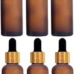 B.H.Industry Frosted Amber Glass Bottle, 30 ml, with Glass Dropper, for Beauty, Oils, Blends (3)-picture-20