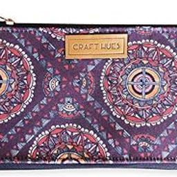 Women | Girls Dual Zipper Printed Cotton Canvas Fabric Wallet | Perfect for Mobile Phone, Cash, Business Cards, Id Cards Etc | Trendy and Stylish Design | Perfect for Gift (Brown)-image-41