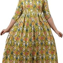 Woman's Dhanna Fashion Floral Printed Maternity Maxi Dress, 3/4 Sleeve, Ankle Length-image-1
