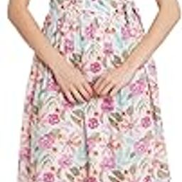 Women's Cotton White Color Floral Print Fit & Flared Knee Length Wrap Dress-image-3