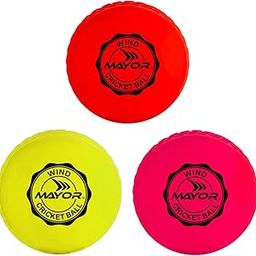 Mayor Cricket Wind Ball for Indoor & Outdoor Street Cricket Rubber Ball (Pack of 3) (Assorted)-picture-23