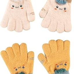 CHAMBYAL High Performance Winter Gloves Keeps Kids Hands Dry & Warm Multicolour (AGE 5-10 years) pack of 2-98