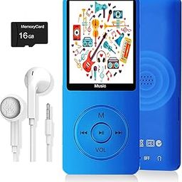 MP3 Player, Music Player with 16GB Micro SD Card, Build-in Speaker/Photo/Video Play/FM Radio/Voice Recorder/E-Book Reader, Supports up to 128GB (Dark Blue)-image-6