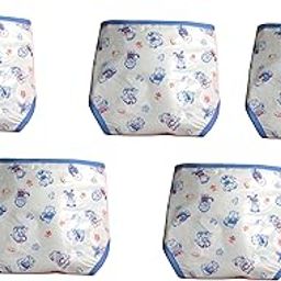 MOTHERS CHOICE Terry Cotton Reusable Waterproof Cloth Diapers for Babies - Soft Inner Terry, Leakproof PVC Outer Layer, Eco-Friendly & Comfortable - Washable Diaper Large Pack of 5 Multicolor-image-36