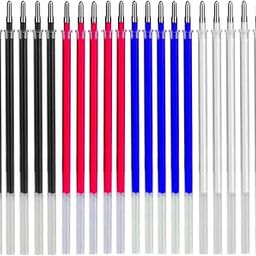 Fabric Marker Pen Refill Heat Erasable Fabric Pens Heat Erasable Fabric Marking Pens for Tailors Sewing and Quilting Dressmaking Multicolor (Red, Blue, Black, White 20PCS)-96