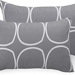 Huesland by Ahmedabad Cotton 144 TC Cotton Pillow Cover Set of 2 - Grey-22