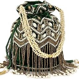 Designer Potli Bags for Ladies for Wedding Parties Mirror Embellished Embroidered Bag for Women-image-41