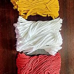 Color Cotton Wicks for Pooja. Red 2 Pack, Yellow 2, White Color 2 Pack. Each Pack 108 Pieces-image-17