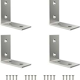 HYDERON L Angle Bracket for Furniture Reinforcement – Heavy Duty Zinc-Plated Right Angle Bracket for Chairs, Tables, and Shelves | L-Shaped Corner Brace for Joint Support (40mm x 20mm, 4 Piece)-10