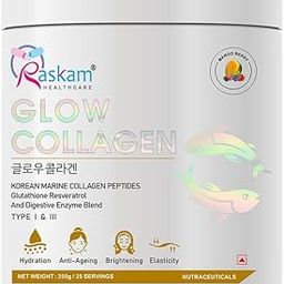 Raskam Glow Collagen Powder 250gm of 25 Servings | Korean Marine Flavored (Mango Berry) Collagen Powder Supplements for Women & Men-picture-11