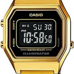 Vintage LA680WGA-1BDF Black Digital Dial Gold Stainless Steel Band D205-image-75