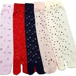Thin Multicolor Printed Mid Length Women Thumb Socks-image-16