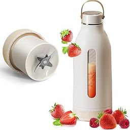 BLAZESKY Portable Blender for Smoothies & Juices Personal Mini Juicer Single Serve Blender On The Go Top and Bottom Lid Opening with 304 Stainless Steel Blades 400ML Compact for Soft Fruits-15