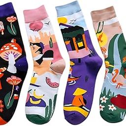 Pure Cotton Printed Funky Socks for Men & Women (Pack of 4) | Unisex, Low Cut Ankle Length | Summer Prints Socks | Odour Free, Breathable, Adaptive Fit. (Colors and designs as per availibility)-image-46