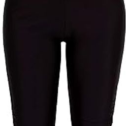 Womens Plus Size Rash Guard Capris Long Swim Shorts Tankini Bottom, A-black, XX-Large-image-31