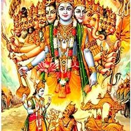 VOORKOMS Lord Shree Krishna with Arjun Mahabharat Festival Virat Roop PVC Vinyl Wall Sticker (Multicolor)-image-10