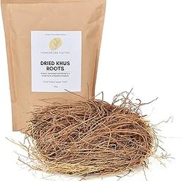 Homegrown Platter Pure Vetiver Roots, 40g | 100% Natural Khas ki Jad | Dried Vetiveria Zizanioides | Khus Root for Cool Gut, Ulcers, Skin Hydration, Constipation | Ushira-20