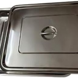 Surgical Stainless Steel Deluxe Quality Instrument Tray with Secure Fitting Cover 15" x 12" | High-Durability Design and Easy-to-Clean Surface | Ideal for Medical and Laboratory Use-image-44