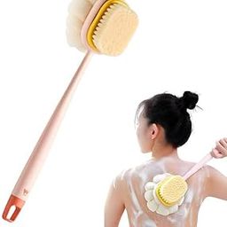 2-in-1 Body Bathing Brush with Soft Bristle and Loofah Body Back Scrubber Brush Massage Brushbath Scrubber Exfoliating and Cleansing - Long Handle Shower Bath Brush for Smooth, Glowing Skin-image-86