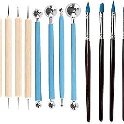 ikis 14 Pcs Pottery Tools Clay Modelling Tools Polymer Clay Modelling Tools Sculpting Tools Set for Engraving Embossing Shaping DIY Arts Crafts-picture-25