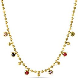 18k Gold Plated Jewel Cascade Beaded Necklace for Women - Gift for Girls & Women | Waterproof & Anti-Tarnish Necklace-image-87