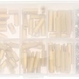 Screw Nut Assortment Kit: Copper Pillar Hexagonal Copper Stud Set- Male Female Hex Brass Spacer Standoff with Screw Nut Assortment Kit 180pcs-image-61