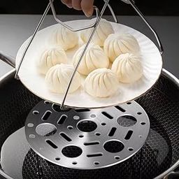 JOSSYFY® Multipurpose Stainless Steel Egg Steamer Rack with Plate Lifter – Heat-Resistant, Rust-Proof Steaming Tray Stand for Pressure Cooker, Instant Pot & Kitchen Use-14