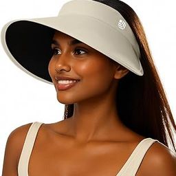 UPF 50+ Sun Visor Hat for Women Ultra Wide Brim Outdoor Sun Hat UV Protection Hat Blackout Liner Design Packable Travel Hiking Hat Adjustable Elastic Closure Fashion Beach Hat-image-37