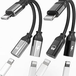 Headphone Adapter for iPhone Dual Lightning(2pack) Adaptador para Apple Splitter Audio and Charge Cord Charger Earphone 2 in 1 Dongle Jack Earbud Cable Phone 13 12 11 Pro Max Mini Xs Se 7 X Xr 8 Plus-image-21