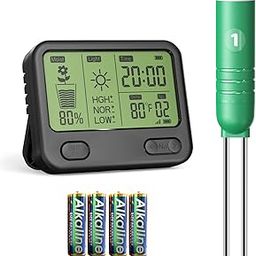 VINGNUT 4-in-1 Soil Moisture Meter, Garden Soil Temperature/Humidity/Sunlight/Time/Moisture Meter, Suitable for Gardening, lawns, Potted Plants, Indoor and Outdoor use. (VSM01)-picture-23