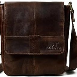 Unisex Brown Leather Crossbody Bag for Daily Use | Zipper Lock With Magnetic Lock for Strong Security | Multiple Pockets & Adjustable Strap for Easy Use | Ideal for Office, College & Travel-image-95