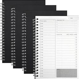 Time Management Manual to Do List Daily Planner Notepad Black Kraft Cover Spiral Plan Notebook 100 Pages/ 50 Sheets 19 x 13cm (4 Pack) Bullet points:-picture-26