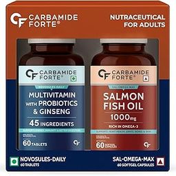 Carbamide Forte Multivitamin Tablet for Men and Women with Probiotics & Omega-3 Fish Oil Capsules | Daily Immunity, Heart, Brain & Joint Support | 60 Tablets + 60 Softgel Capsules-19