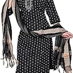 Cotton mirror work 3Pc Kurta Pant suit with Dupatta. (Brown, XXL)-picture-12