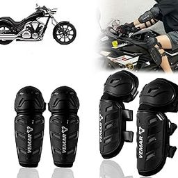 Auto Pearl Motorcycle Knee Shin Guards Elbow Pads, 4 in 1 Monstor Style Knee Shin Safe Protection Armor for Moto Cycling Racing compatible with VT 1300 CX (Black, 4Pcs)-image-55