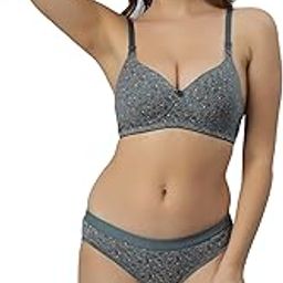 Padded Bra Panty Set for Women | Wire-Free Cotton Innerwear Combo | Non-Wired Bra and Panty for Girls | Soft & Comfortable Lingerie Set-image-3