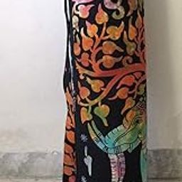 CRAFT KALA Indian Mandala Handmade Cotton Hand Full-Zip Exercise Yoga Mat Carry Bag Gym Beach Pilates Carrier Bags Hippie Mandala Indian Cotton Bag (Multi Elephant Tree)-image-93