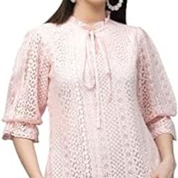 Women Summer Blue Lace Caual Top-46