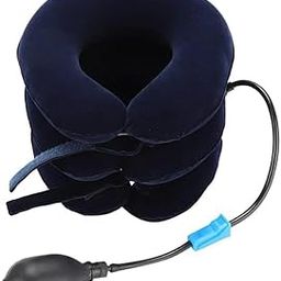 LEXUN Low Front and High Back Neck Brace, Sealing Performance Cervical Traction Device for Neck,Air Cervical,Three Layer Neck Pillow for Man & Women. (Blue)-12