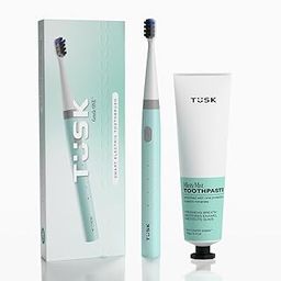 Tusk Smart Electric Toothbrush + Minty Mist Toothpaste Combo | SLS-Free Toothpaste for Cavity Protection & Whitening | Oral Care Set for Adults & Kids (125g)-7