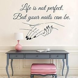 Roonir Salon Wall Stickers Window Vinyl Decal Nail Salon Quote Wall Sticker Nail Art Polish Wall Mural Beauty Salon Decoration Manicure Vinyl Art-image-95