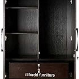 Two Door Premium Wardrobe Without Mirror (Color-Dark Brown, Engineered Wood)-picture-4
