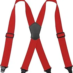 yashidun Men's 3 Clip Suspenders 1.5 Inch Wide Y Back Elastic Adjustable Braces Strap-picture-8