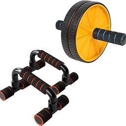 Wearslim® Professional Abdominal Wheel With Push Up Bar | Ab Roller With Workout Push-up Stands for Exercise Fitness Gym for Men & Women (Ab Roller Push Up Bar Combo)-0