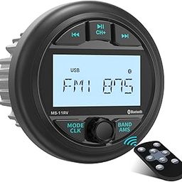 Waterproof Marine Gauge Stereo Receiver - Bluetooth Boat AM FM Radio - 2.8 Inch LCD Display MP3 USB AUX-in Subwoofer Pre-Amp 200 Watts Output-25