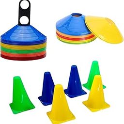 Agility Training Cones Kit – 20 Pcs Flat Cones & 6 Marker Cones (6 Inch) for Soccer, Football, Kids Sports, Speed & Agility Drills – Indoor Outdoor Use-image-97