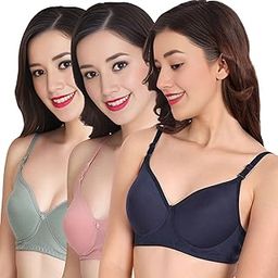 Women Everyday Non Padded Bra (Pack of 3) - Made of Pure Cotton Full Coverage Non Wired Soft Cup for T-Shirt Saree Dress Sports Garment for Daily Use Everyday-image-93